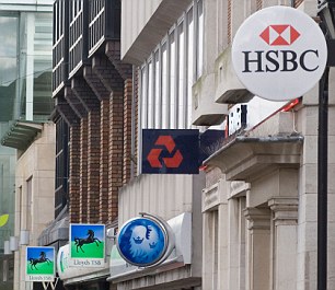 High Street Banks signs west london UK HOMER SYKES