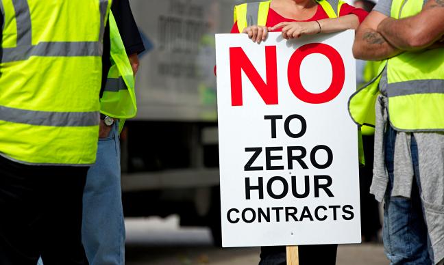 Workers at the Hovis (Premier Foods) bakery protesting against zero-hours contracts